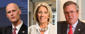 Rick Scott, Betsy DeVos and Jeb Bush