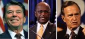Ronald Reagan, Herman Cain, and George H.W. Bush