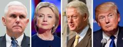 Mike Pence, Hillary Clinton, Bill Clinton and Donald Trump Mike Pence, Hillary Clinton, Bill Clinton and Donald Trump