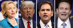Hillary Clinton, Donald Trump, Marco Rubio and Patrick Murphy Hillary Clinton, Donald Trump, Marco Rubio and Patrick Murphy