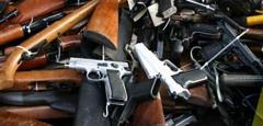 Confiscated guns (from a re-enactment)