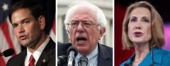 Marco Rubio, Bernie Sanders, and Carly Fiorina