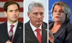 Marco Rubio, Miguel Diaz Canel and Ileana Ros-Lehtinen