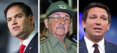 Marco Rubio, Raul Castro and Ron DeSantis
