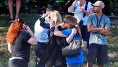 Dazed students outside Douglas High School after the shooting