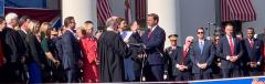 Ron DeSantis takes a ceremonial oath of office. 