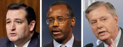 Ted Cruz, Ben Carson, and Lindsey Graham Ted Cruz, Ben Carson, and Lindsey Graham